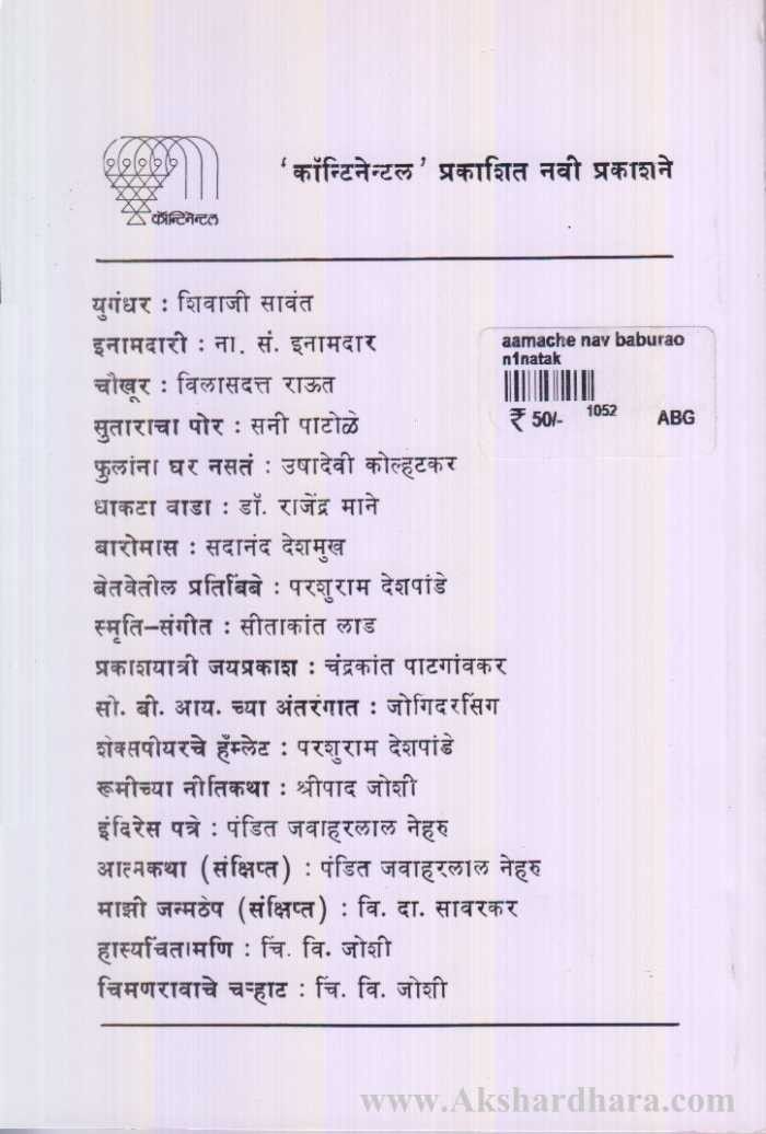 Aamacha Nav Baburao (आमचं नाव बाबूराव)