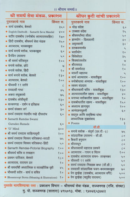 Shri Sarth Manache Shlok (श्री सार्थ मनाचे श्लोक)