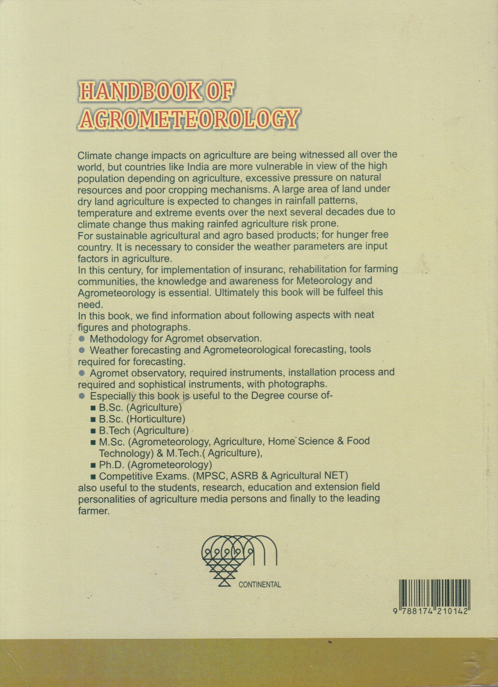 HANDBOOK OF AGROMETEOROLOGY