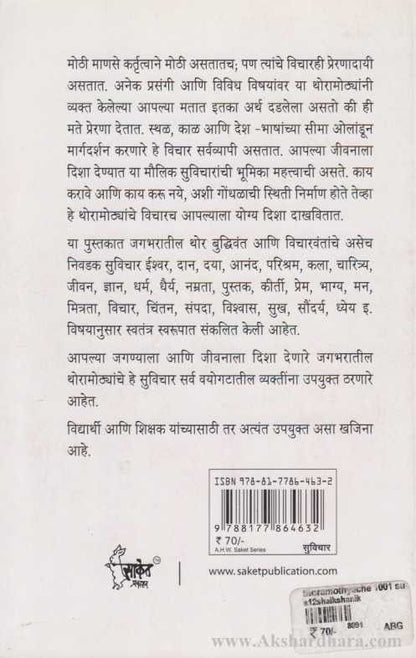 Thormothyanche 1001 Suvichar (थोरामोठ्यांचे १००१ सुविचार)